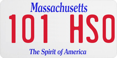 MA license plate 101HS0