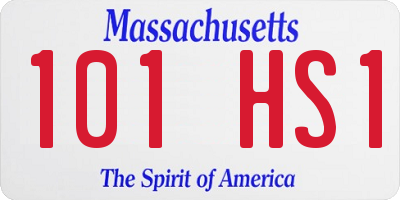 MA license plate 101HS1