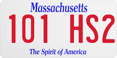 MA license plate 101HS2