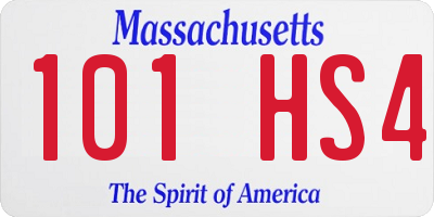 MA license plate 101HS4