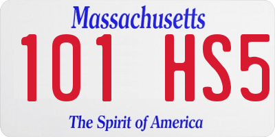 MA license plate 101HS5