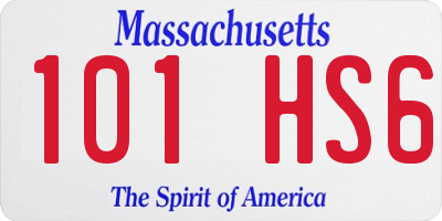 MA license plate 101HS6