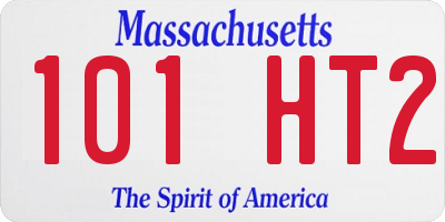 MA license plate 101HT2