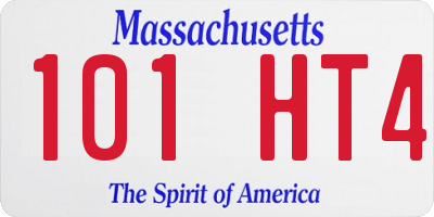 MA license plate 101HT4