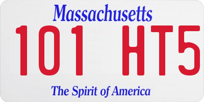 MA license plate 101HT5