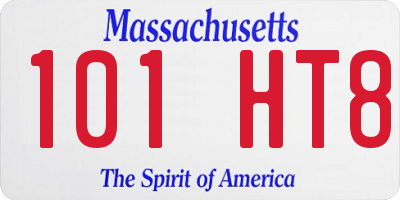 MA license plate 101HT8