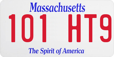 MA license plate 101HT9