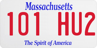 MA license plate 101HU2