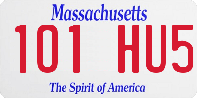 MA license plate 101HU5