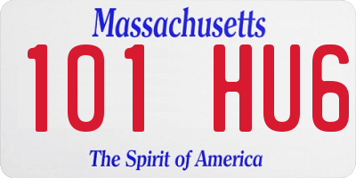 MA license plate 101HU6