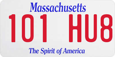 MA license plate 101HU8