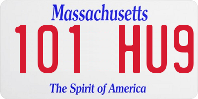 MA license plate 101HU9