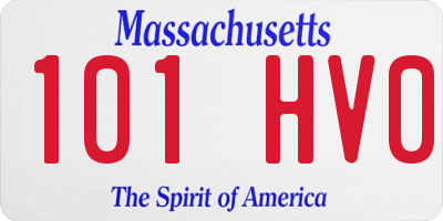 MA license plate 101HV0