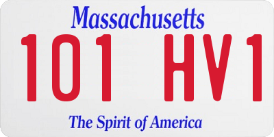 MA license plate 101HV1