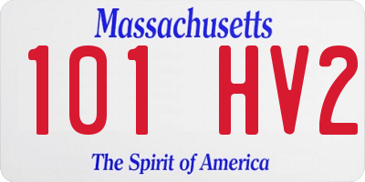 MA license plate 101HV2