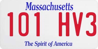 MA license plate 101HV3