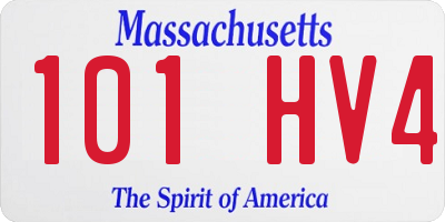 MA license plate 101HV4