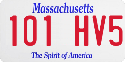 MA license plate 101HV5