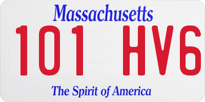 MA license plate 101HV6