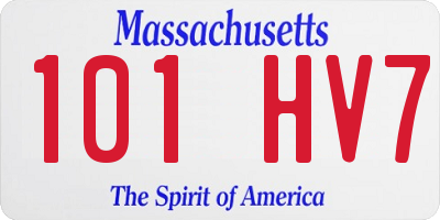 MA license plate 101HV7