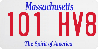 MA license plate 101HV8