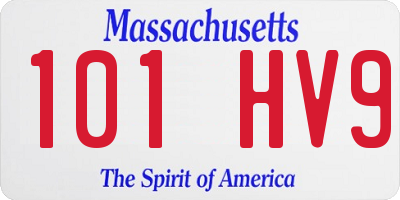 MA license plate 101HV9