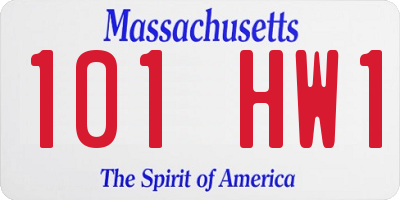 MA license plate 101HW1