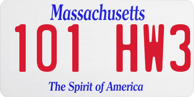 MA license plate 101HW3