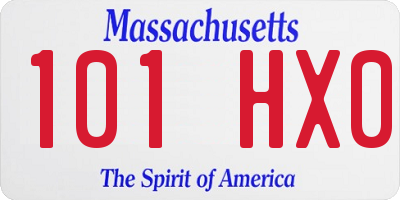 MA license plate 101HX0