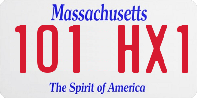 MA license plate 101HX1