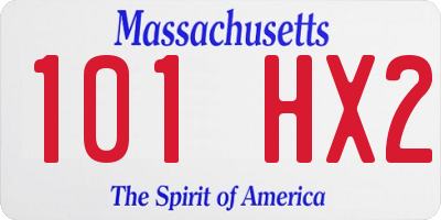 MA license plate 101HX2