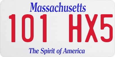 MA license plate 101HX5