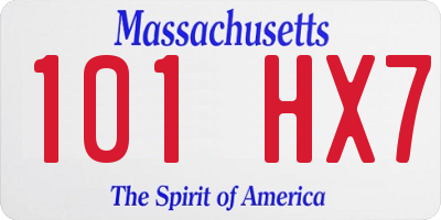 MA license plate 101HX7