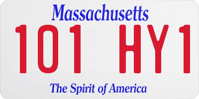 MA license plate 101HY1