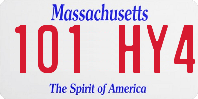 MA license plate 101HY4