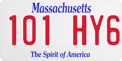 MA license plate 101HY6