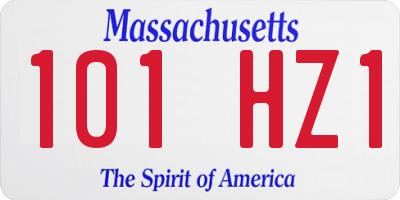 MA license plate 101HZ1