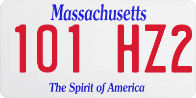 MA license plate 101HZ2