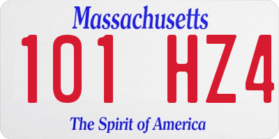 MA license plate 101HZ4