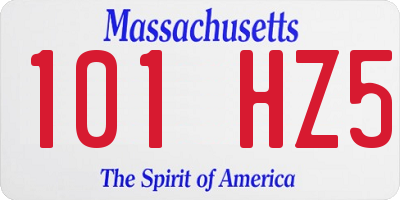 MA license plate 101HZ5