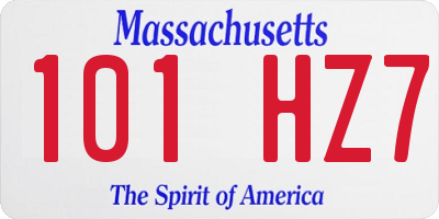 MA license plate 101HZ7