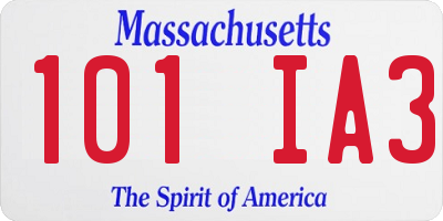 MA license plate 101IA3