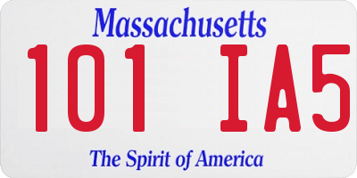 MA license plate 101IA5