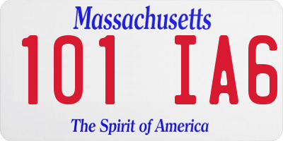 MA license plate 101IA6