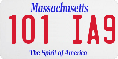 MA license plate 101IA9