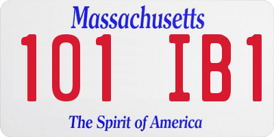 MA license plate 101IB1