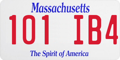 MA license plate 101IB4