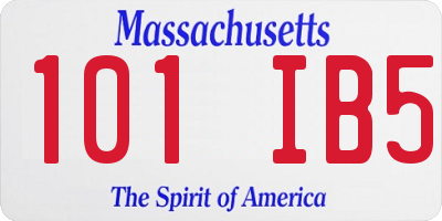 MA license plate 101IB5