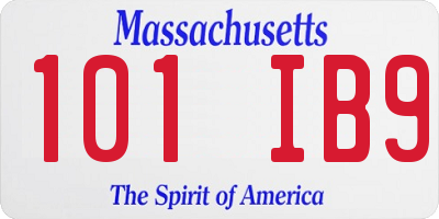 MA license plate 101IB9