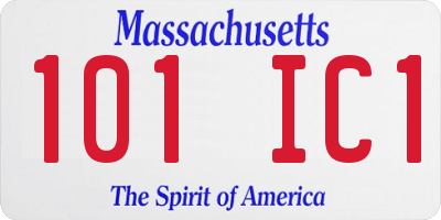 MA license plate 101IC1